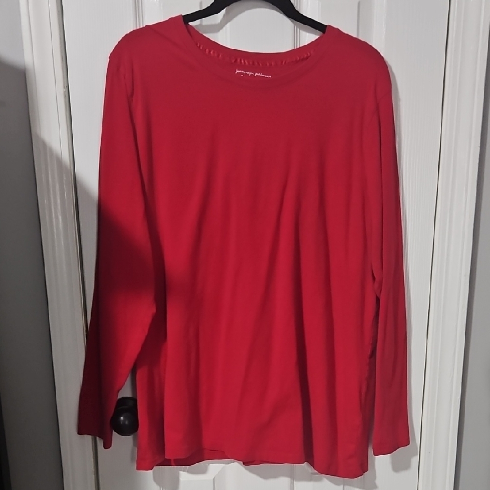 Just My Size Red Long Sleeve Tee